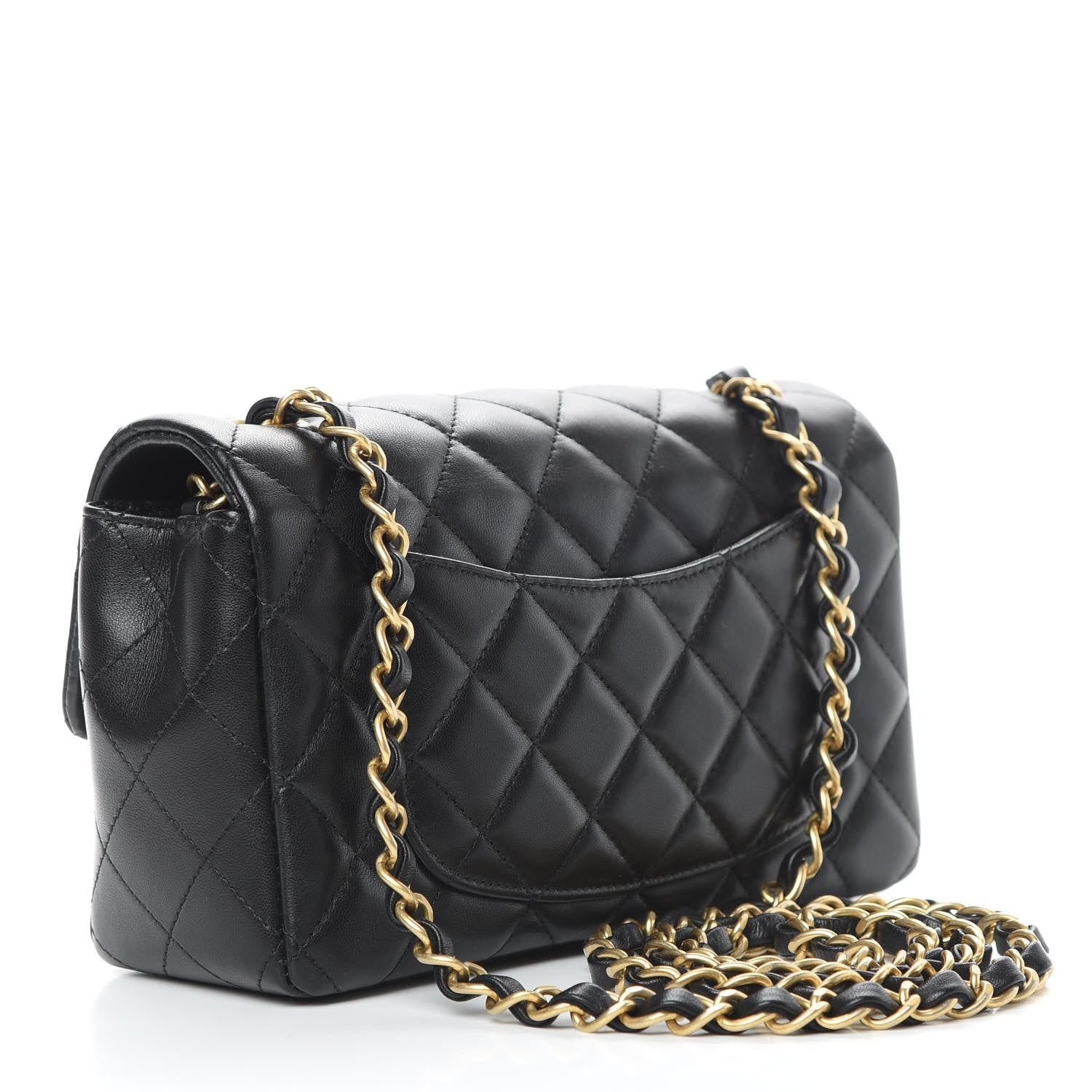 Chanel Lambskin Quilted Mini Rectangular Flap Black 3 of 12