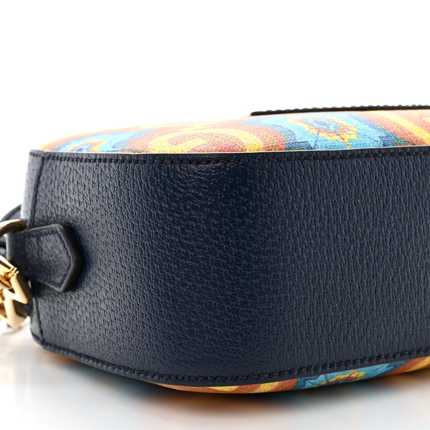 Gucci GG Supreme Kaleidoscope Calfskin Script Logo Gucci 100 Camera Bag Blue Orange Multicolor Blue Agata 8 of 9