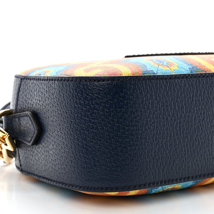 Gucci GG Supreme Kaleidoscope Calfskin Script Logo Gucci 100 Camera Bag Blue Orange Multicolor Blue Agata 8 of 9