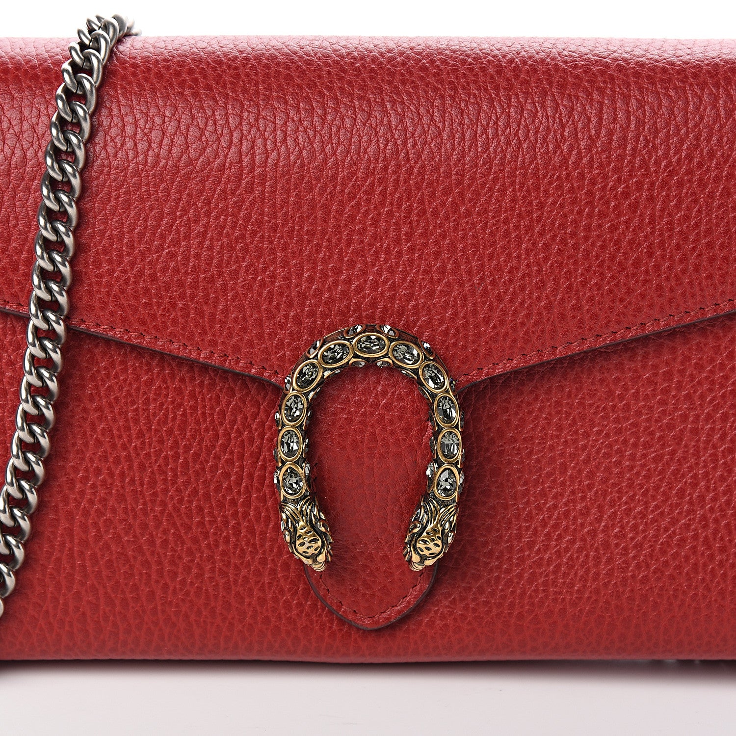 Gucci Calfskin Mini Dionysus Chain Wallet Hibiscus Red 8 of 8