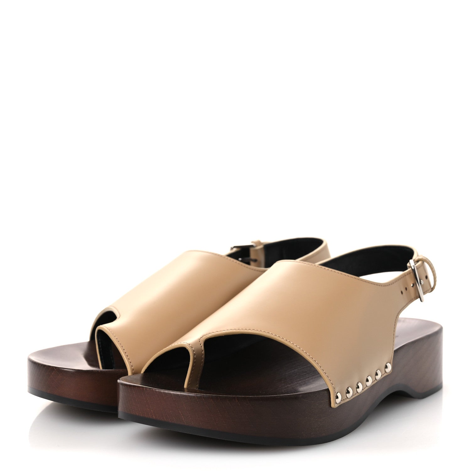 Hermes Glazed Calfskin Womens Klay Clog 40 Beige Naturel 4 of 11