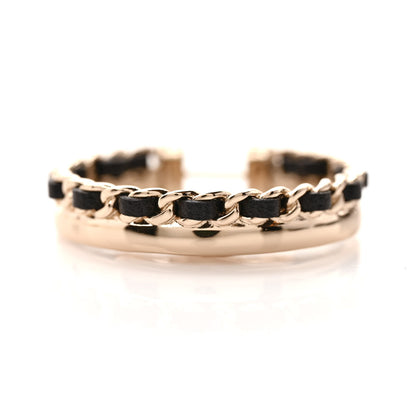Chanel Lambskin CC Chain Hoop Earrings Black Gold 4 of 4