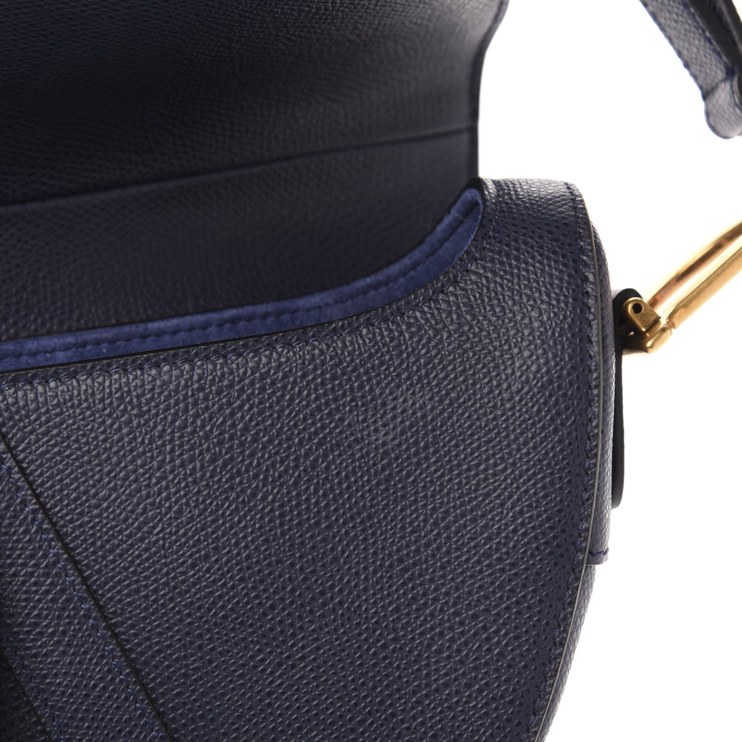Christian Dior Grained Calfskin Saddle Bag Navy 8 of 11