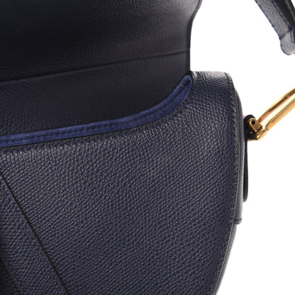 Christian Dior Grained Calfskin Saddle Bag Navy 8 of 11