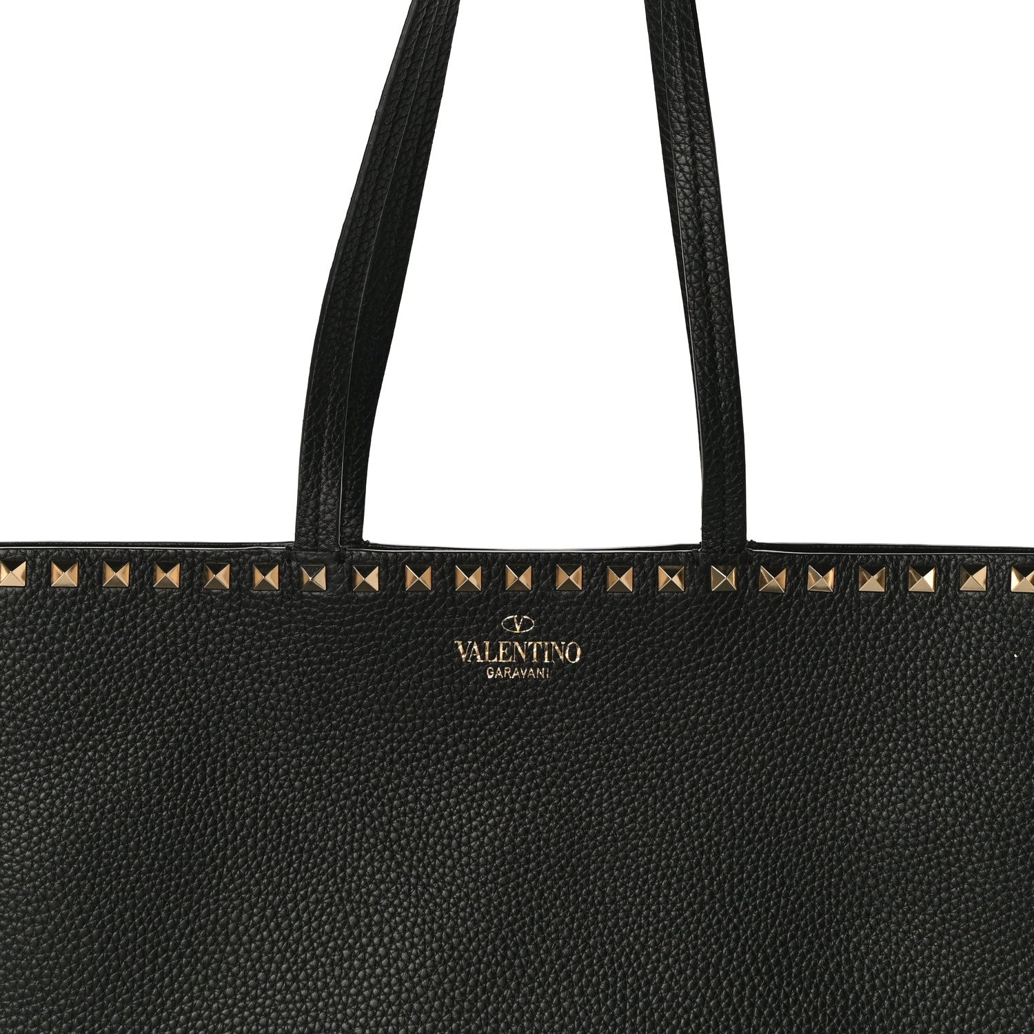Valentino Garavani Grained Calfskin Small Rockstud Shoulder Tote Black 11 of 11