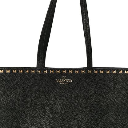 Valentino Garavani Grained Calfskin Small Rockstud Shoulder Tote Black 11 of 11