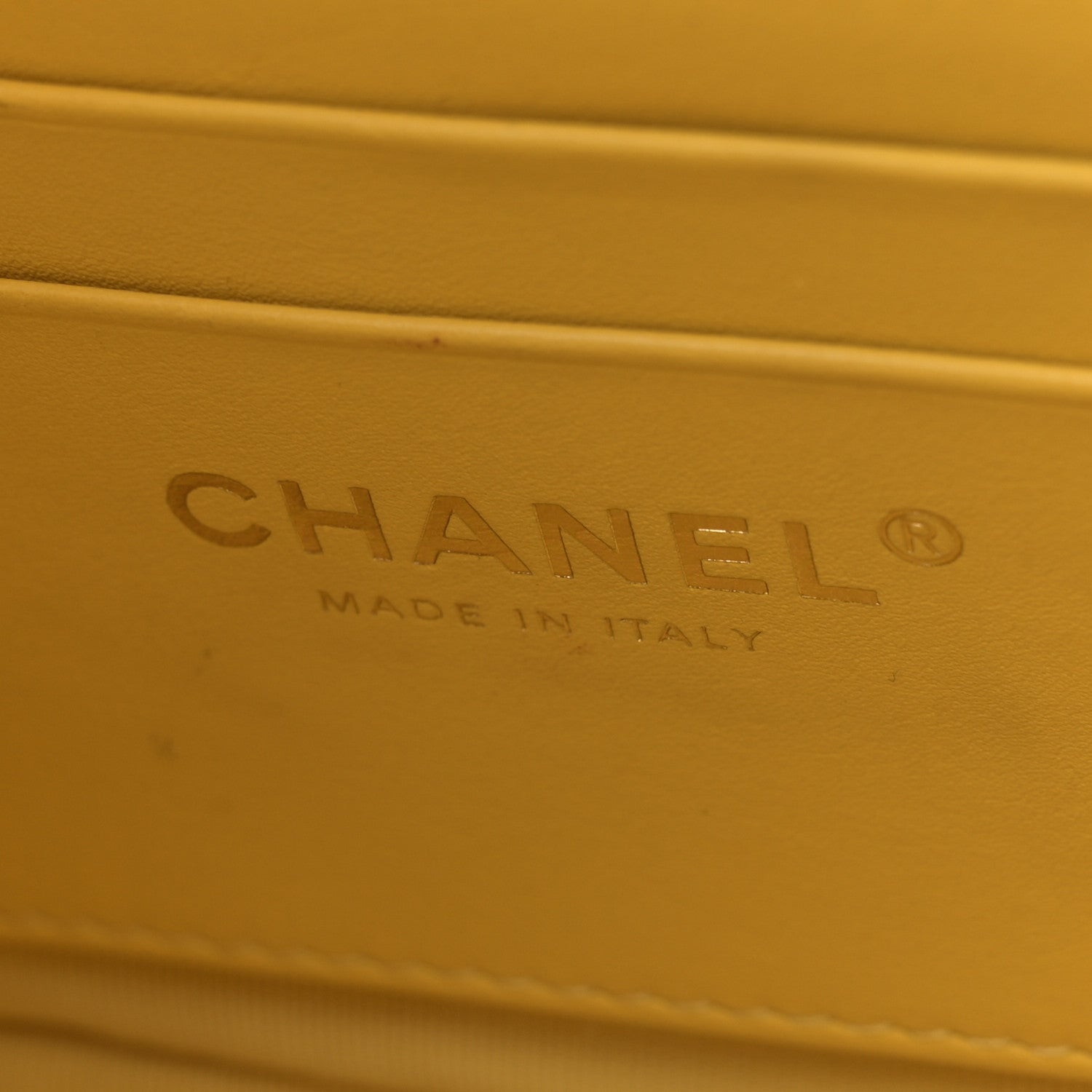 Chanel Caviar Quilted Handy Box Vanity Case Yellow 6 of 13