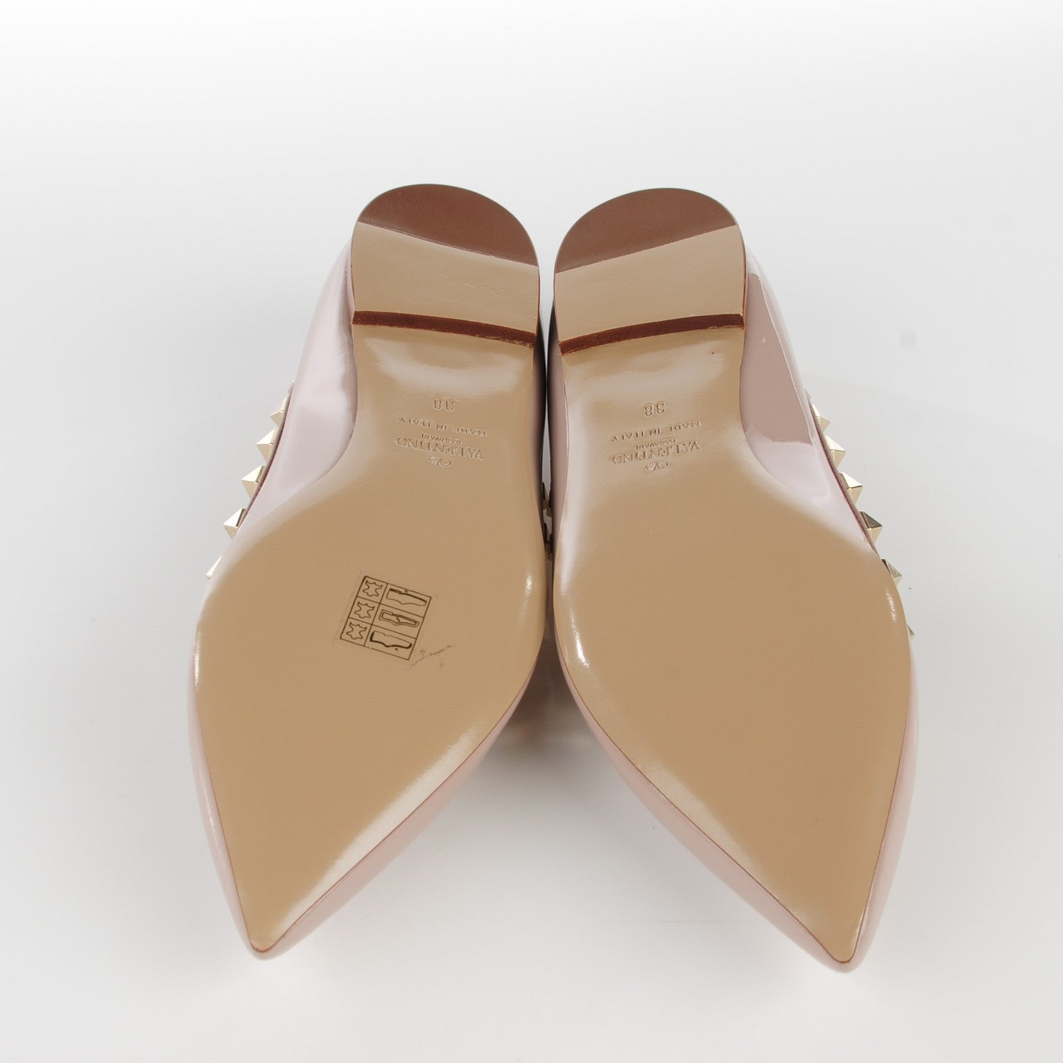 Valentino Garavani Patent Rockstud Ballerina Flats 38 Poudre 7 of 9