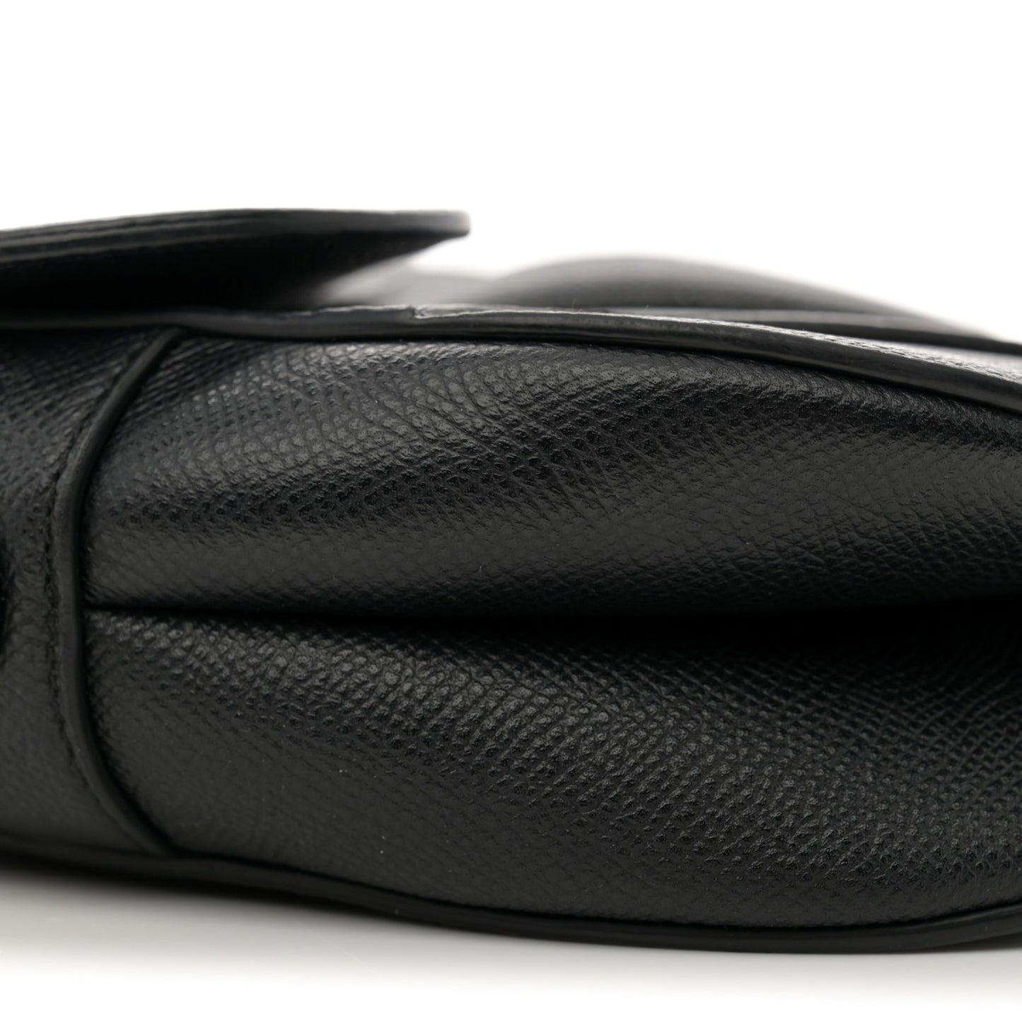 Grained Calfskin Saddle Bag Black