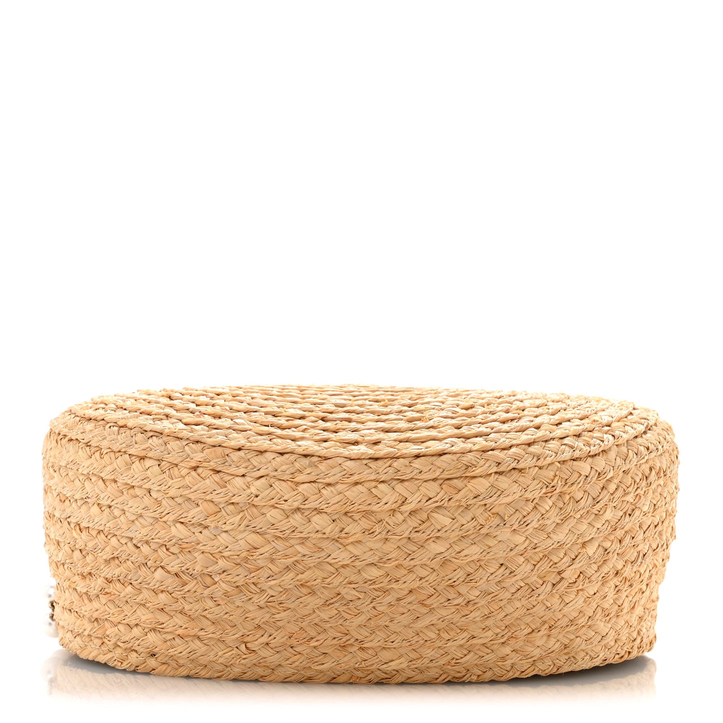 Straw Pearl Logo Newsboy Cap M Beige Pearly White