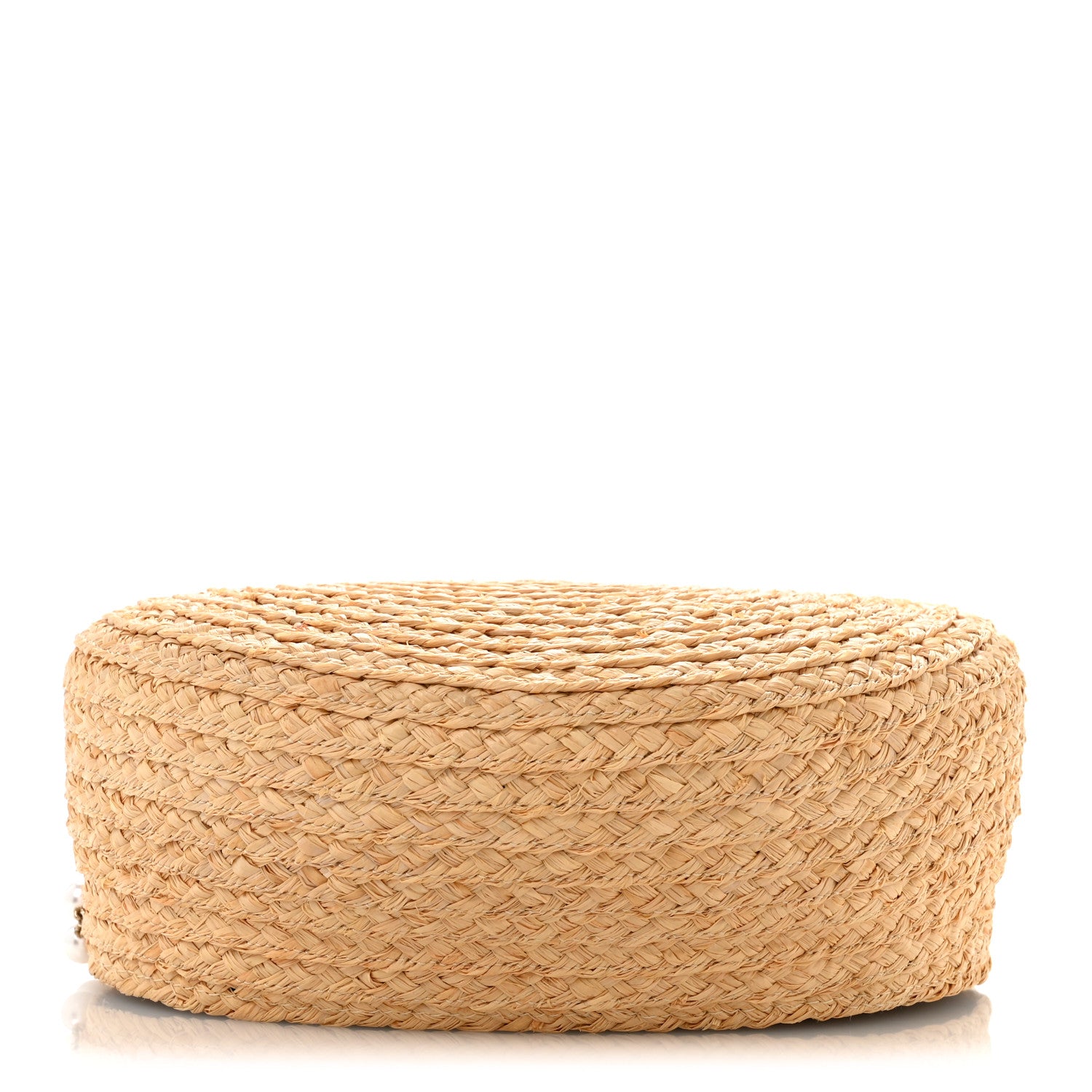 Chanel Straw Pearl Logo Newsboy Cap M Beige Pearly White 6 of 10