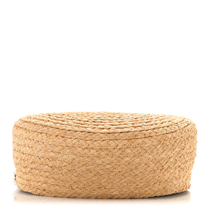 Chanel Straw Pearl Logo Newsboy Cap M Beige Pearly White 6 of 10