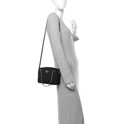 Prada Nylon Tessuto Impuntu Quilted Bandoliera Crossbody Bag Black 2 of 11