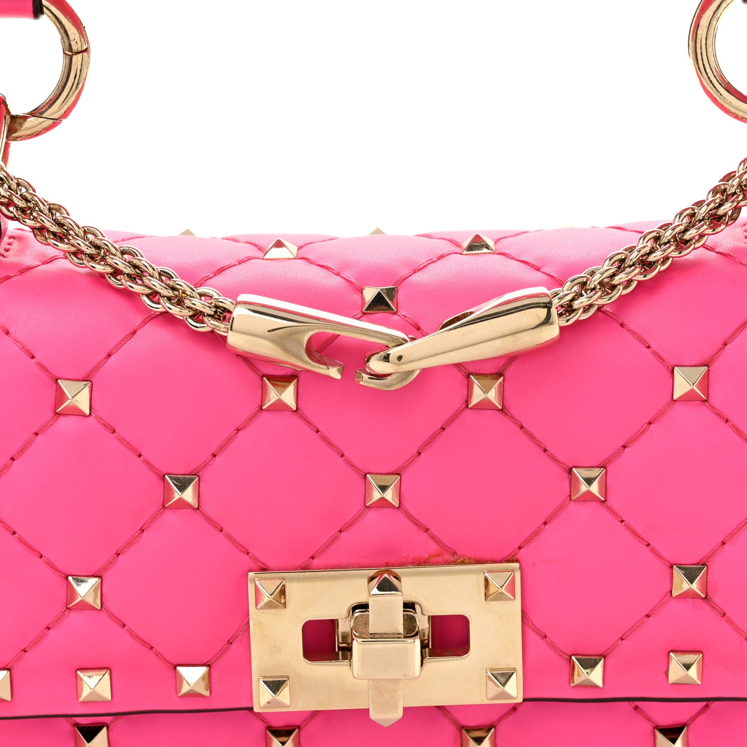 Valentino Garavani Calfskin Mini Rockstud Spike Shoulder Bag Azalea 7 of 9