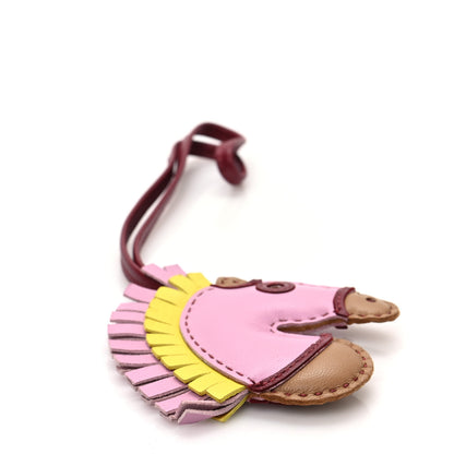 Hermes Milo Lambskin Geegee Camail Bag Charm Mauve Sylvestre Chai Lime Rouge Grenat 3 of 4