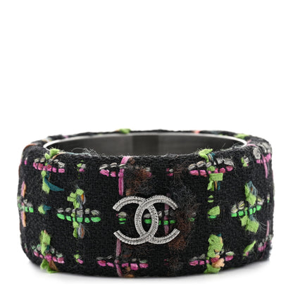 Chanel Tweed CC Wide Bangle M Black Multicolor 1 of 6