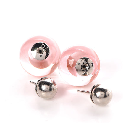 Christian Dior Mise En Dior Tribal Logo Earrings Translucent Pink 3 of 5