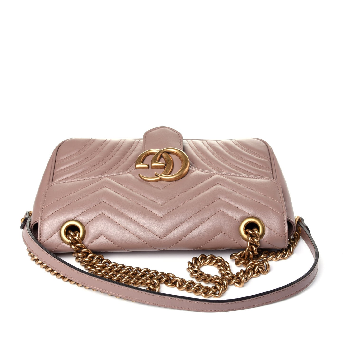 Calfskin Matelasse Small GG Marmont Shoulder Bag Porcelain Rose