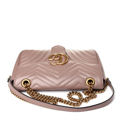 Gucci Calfskin Matelasse Small GG Marmont Shoulder Bag Porcelain Rose 20 of 22