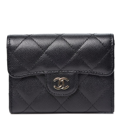 Chanel Caviar Quilted Flap Card Holder Wallet Black 1 of 9