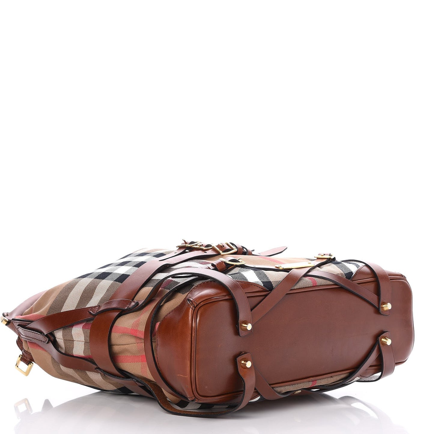 House Check Bridle Calfskin Medium Gosford Hobo Dark Tan
