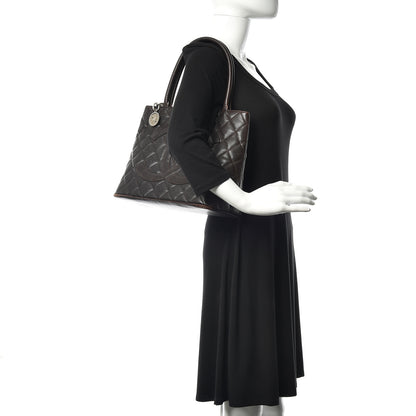 Chanel Caviar Quilted Medallion CC Tote Dark Brown 2 of 16