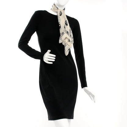 Alexander McQueen Silk Chiffon Skull Scarf Ivory Black 2 of 14