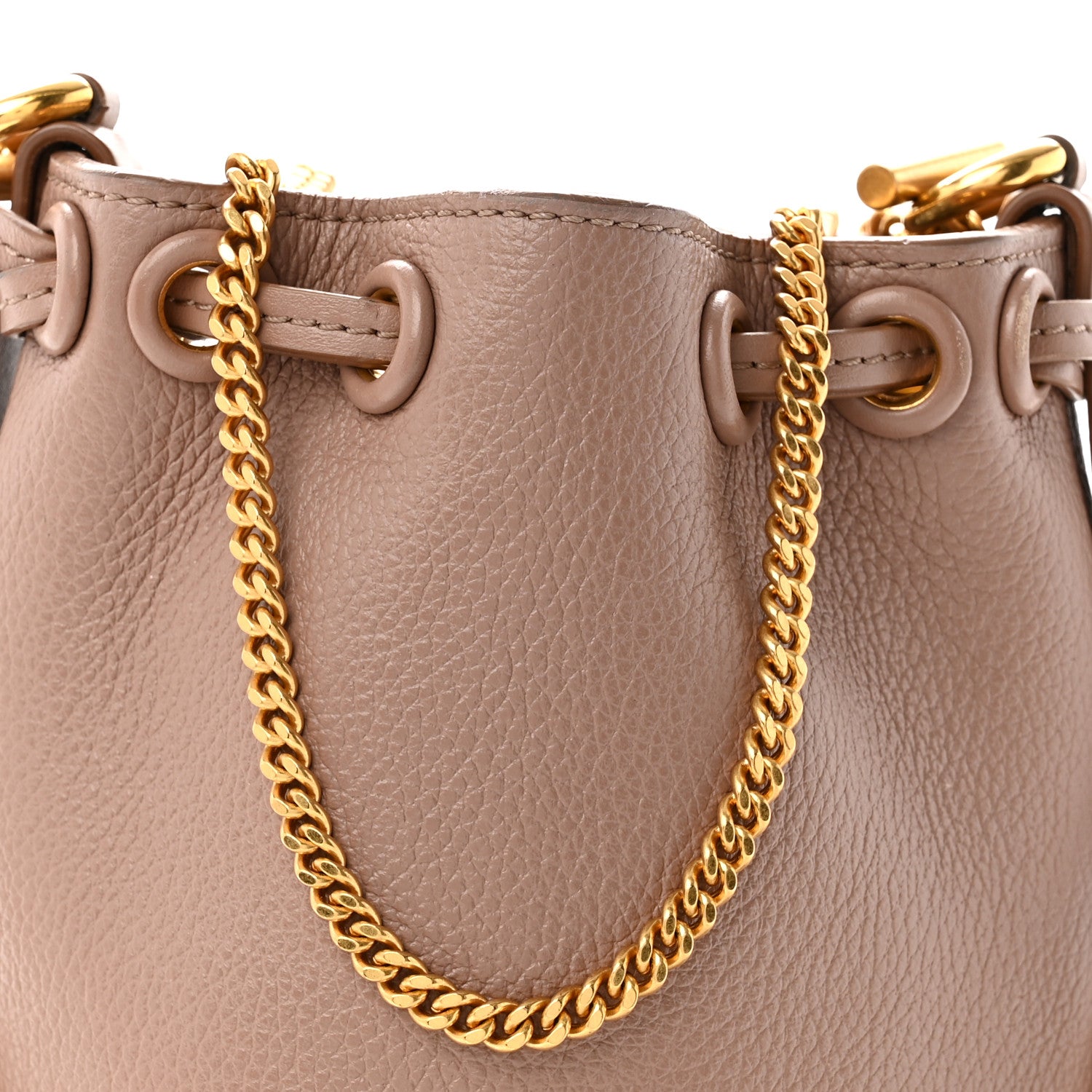 Chloe Grained Calfskin Micro Marcie Bucket Bag Woodrose 7 of 9