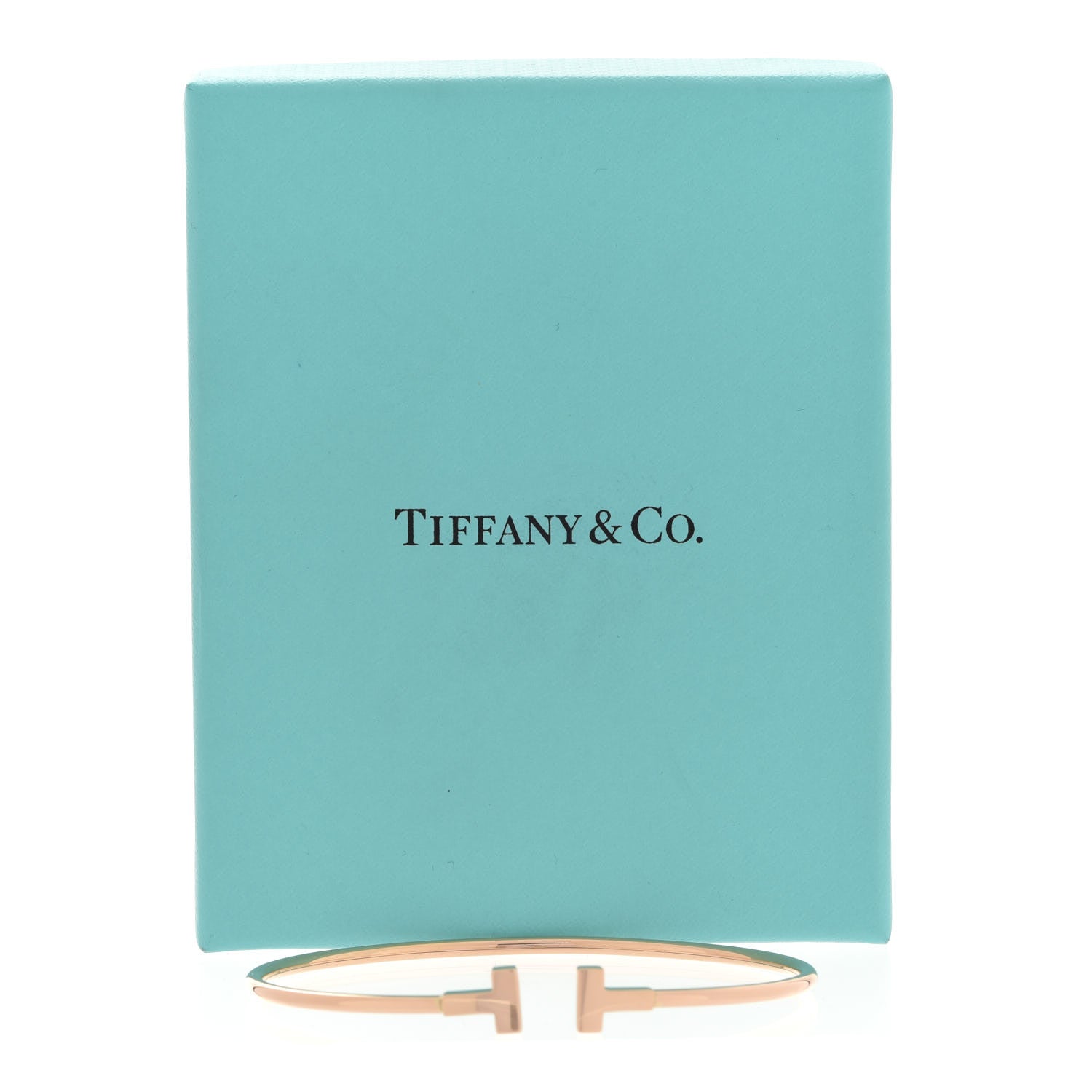 Tiffany 18K Rose Gold Narrow T Wire Bracelet 6 of 6