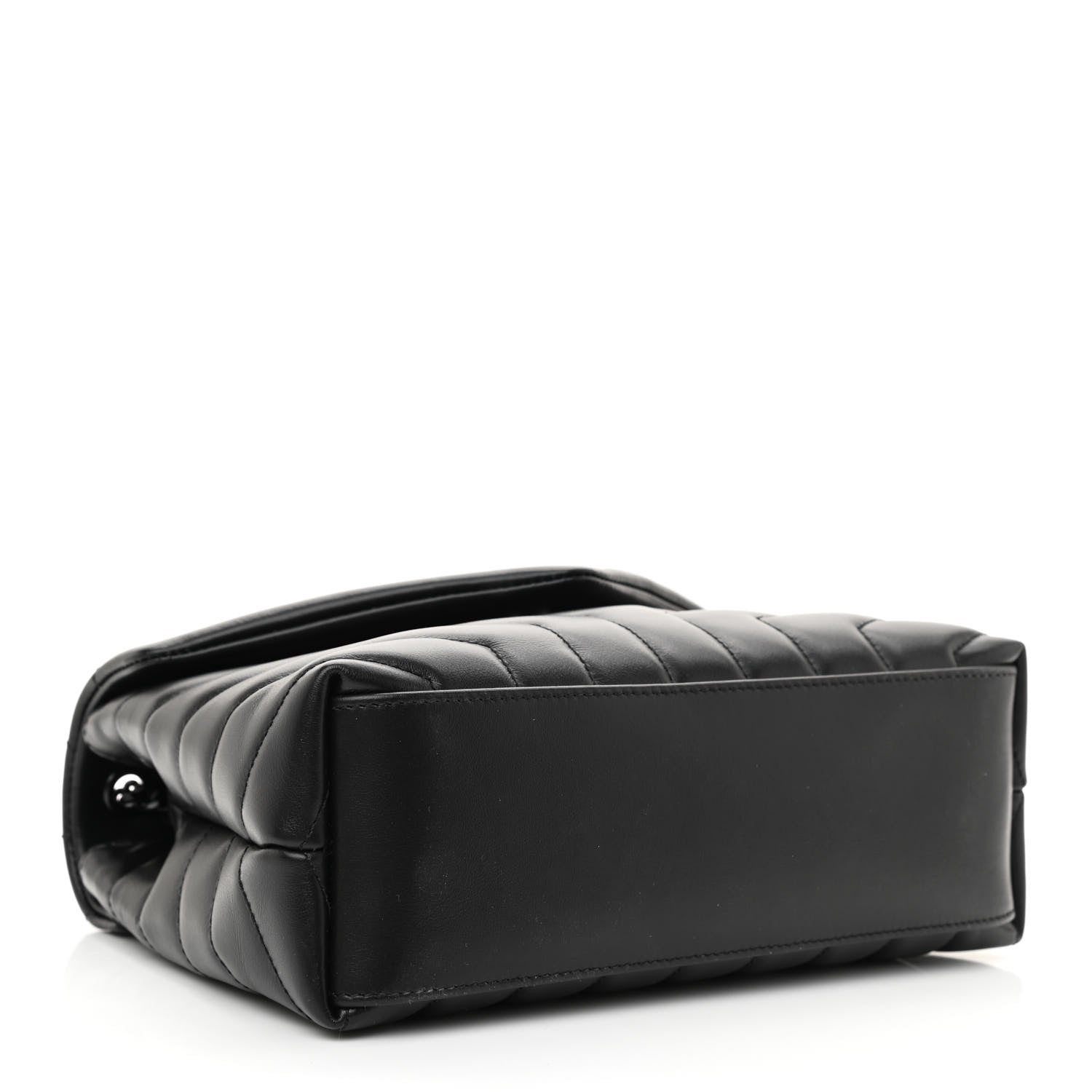 Saint Laurent Calfskin Y Quilted Monogram Monochrome Small Loulou Chain Satchel Black 4 of 9