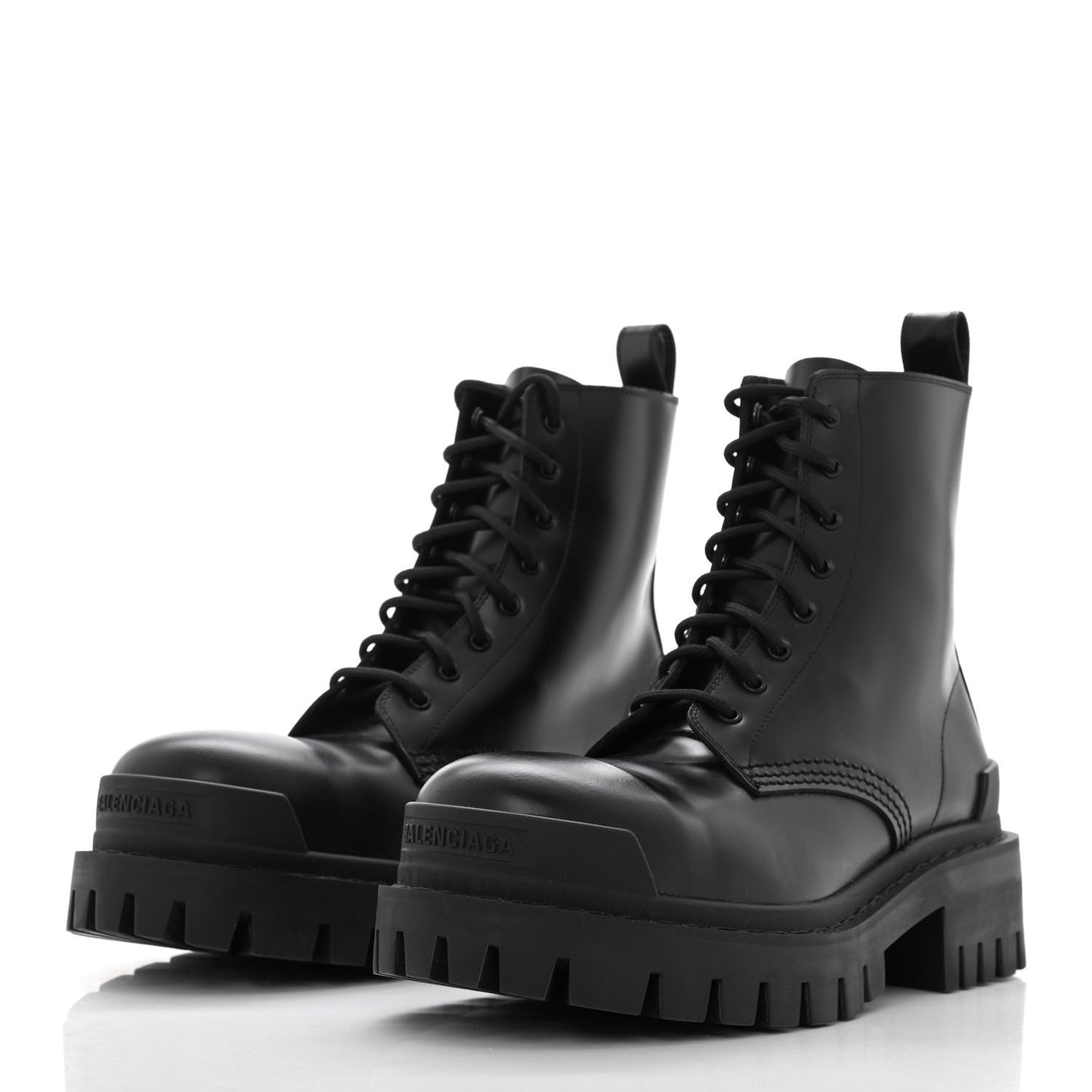 Calfskin Womens Strike 20mm Lace Up Boots 38 Black