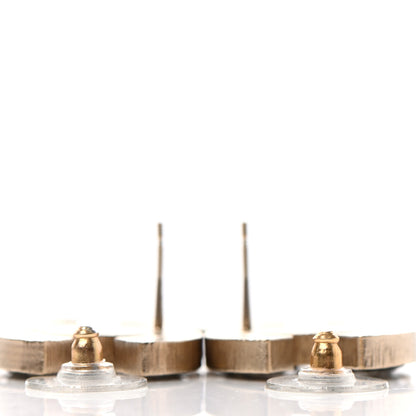 Chanel Resin Pearl CC Earrings Black Gold 3 of 4