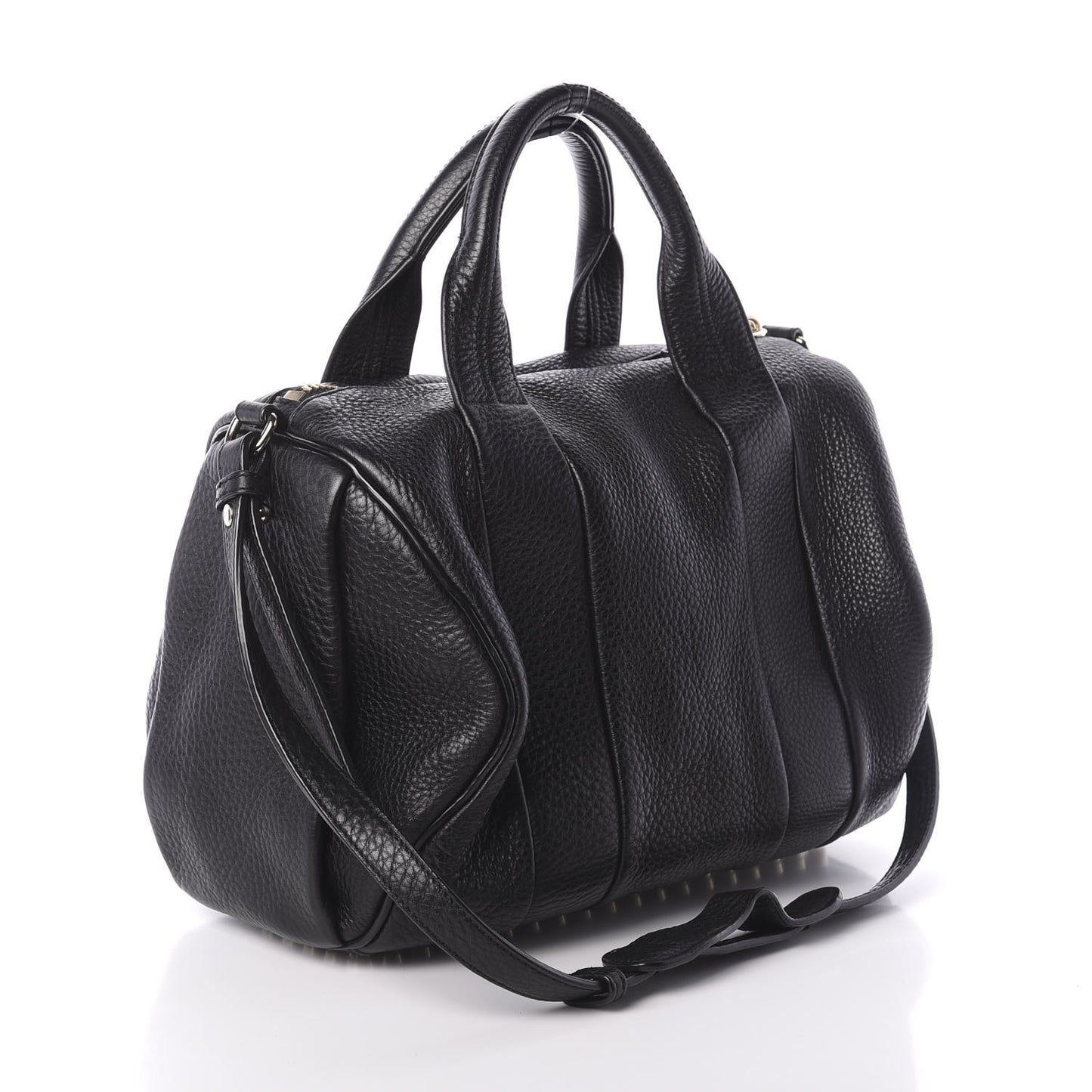 Pebbled Lambskin Rocco Black Rose Gold Hardware