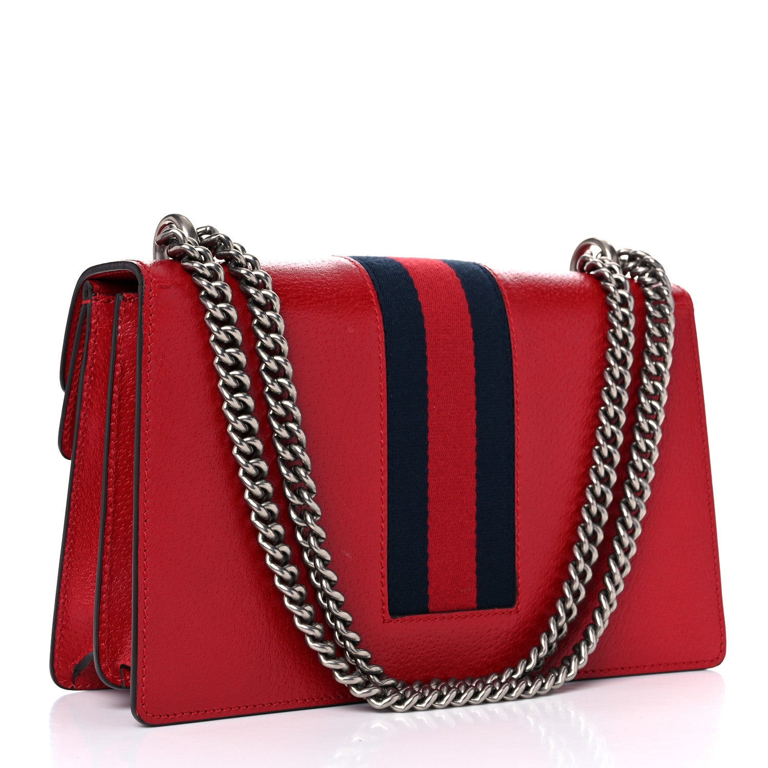 Gucci Calfskin Web Floral Embroidered Small Dionysus Shoulder Bag Hibiscus Red 3 of 13