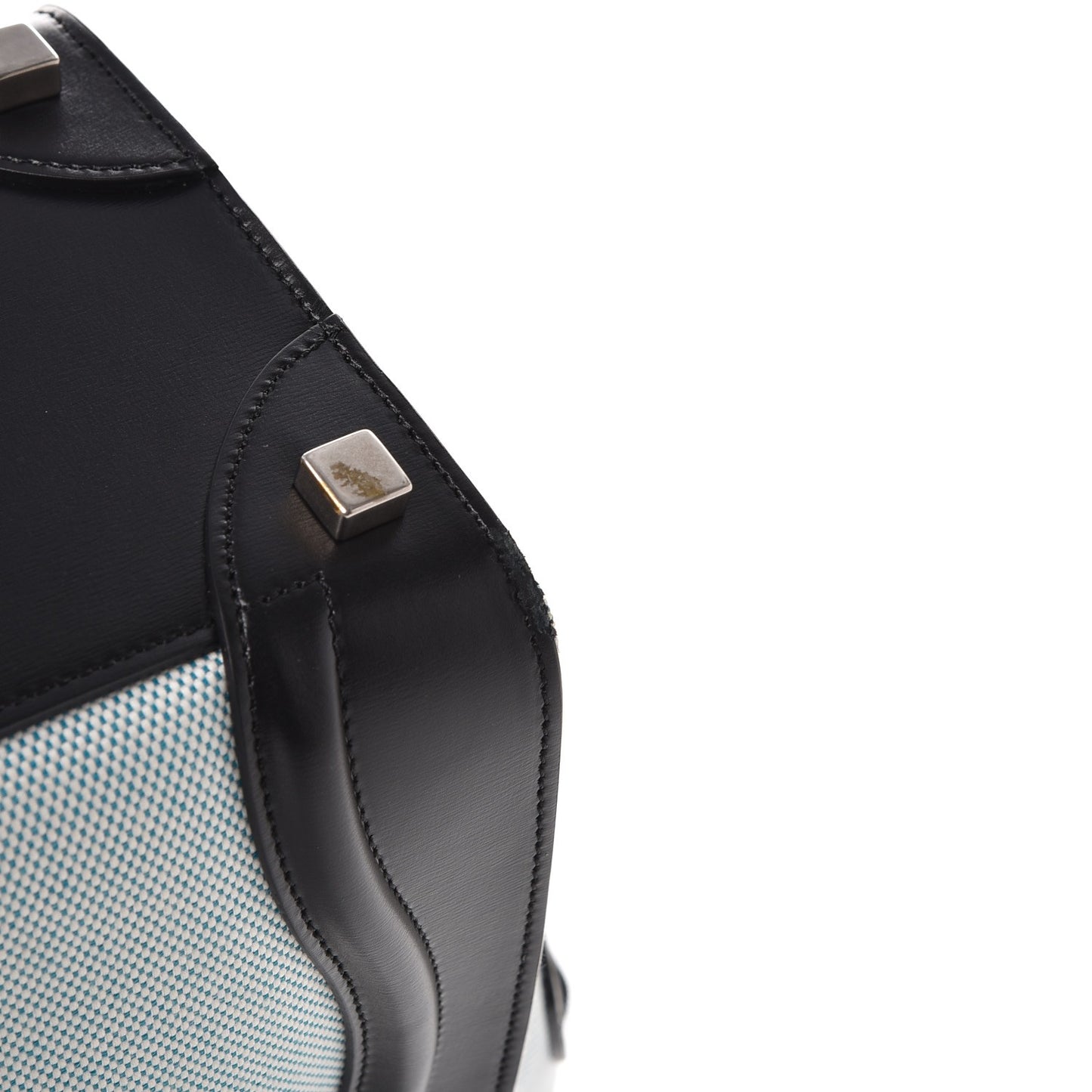 Textile Smooth Calfskin Micro Bi-Color Luggage Blue