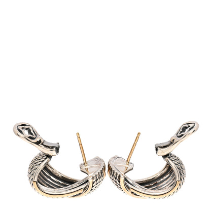 David Yurman 18K Yellow Gold Sterling Silver Origami Shrimp Earrings 3 of 4