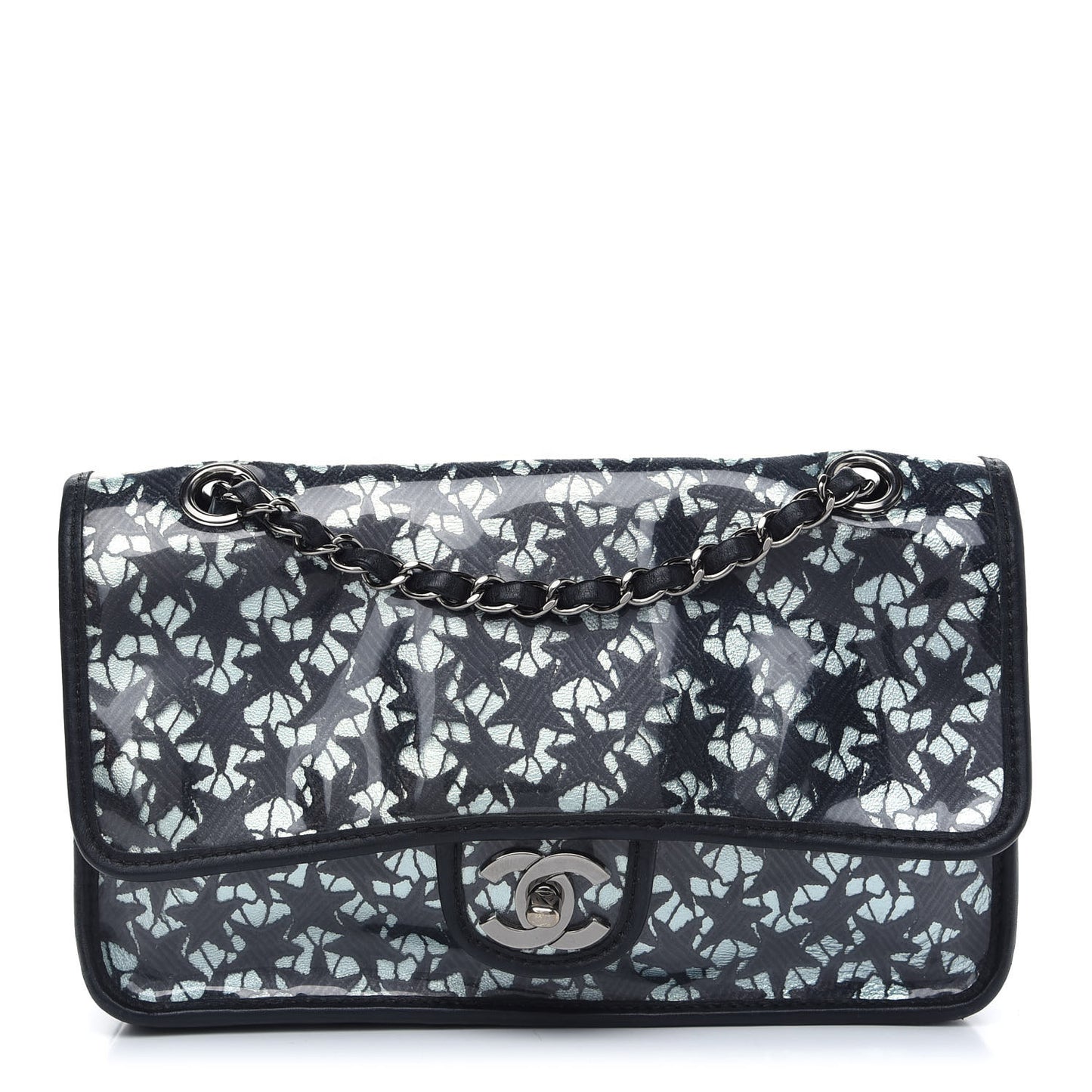 PVC Medium Single Flap Blue Black