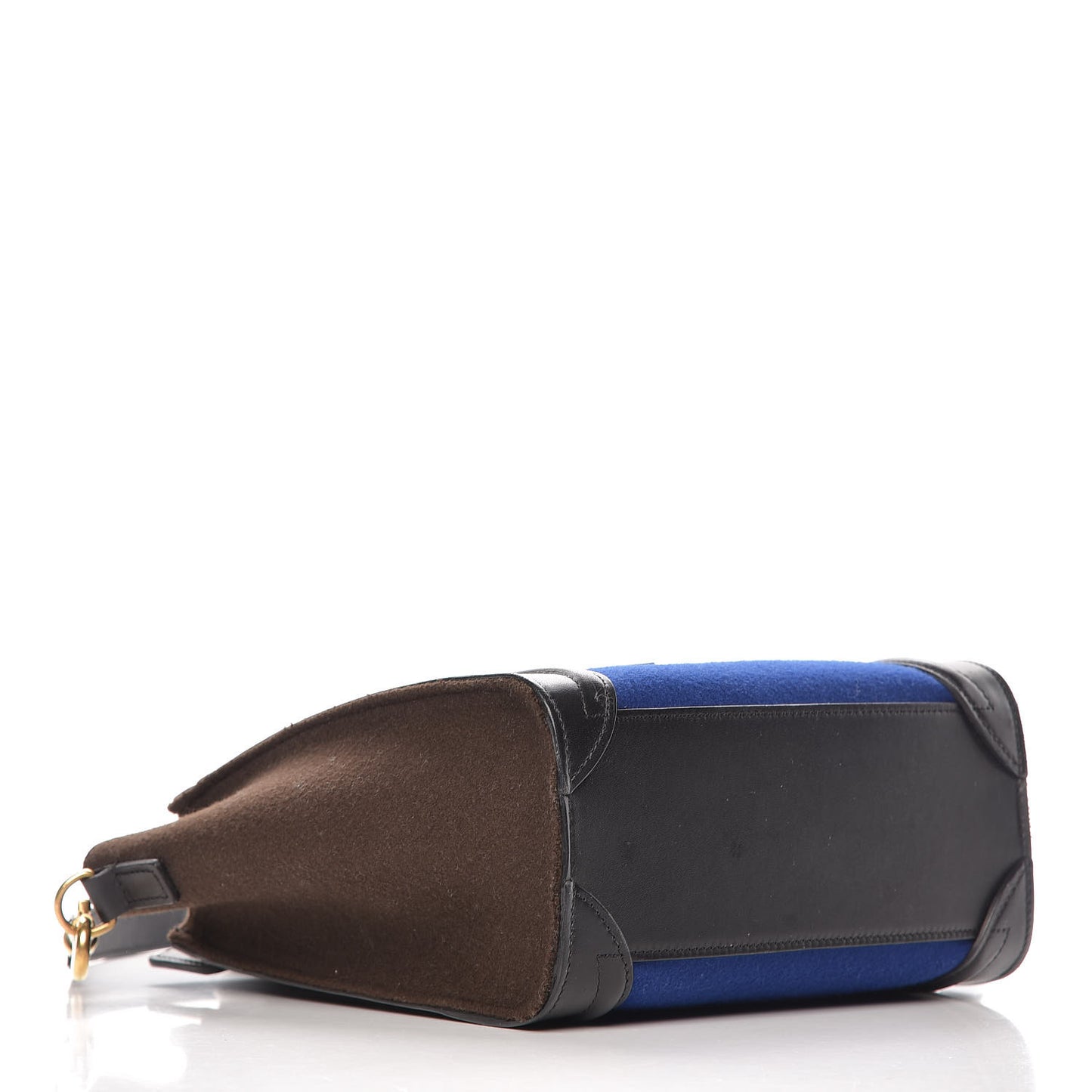 Felt Smooth Calfskin Nano Tri-Color Luggage Indigo Black Brown