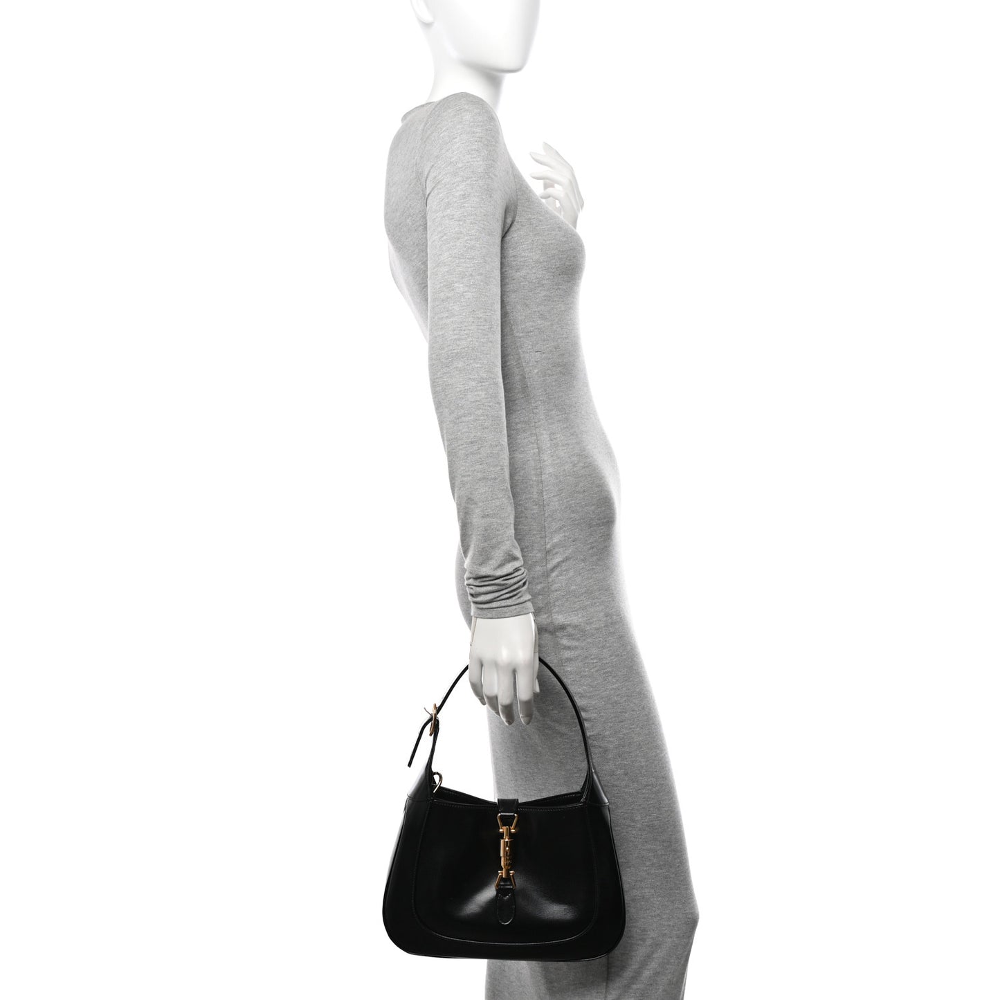 Boarded Dyana Lux Calfskin Small Jackie 1961 Hobo Black