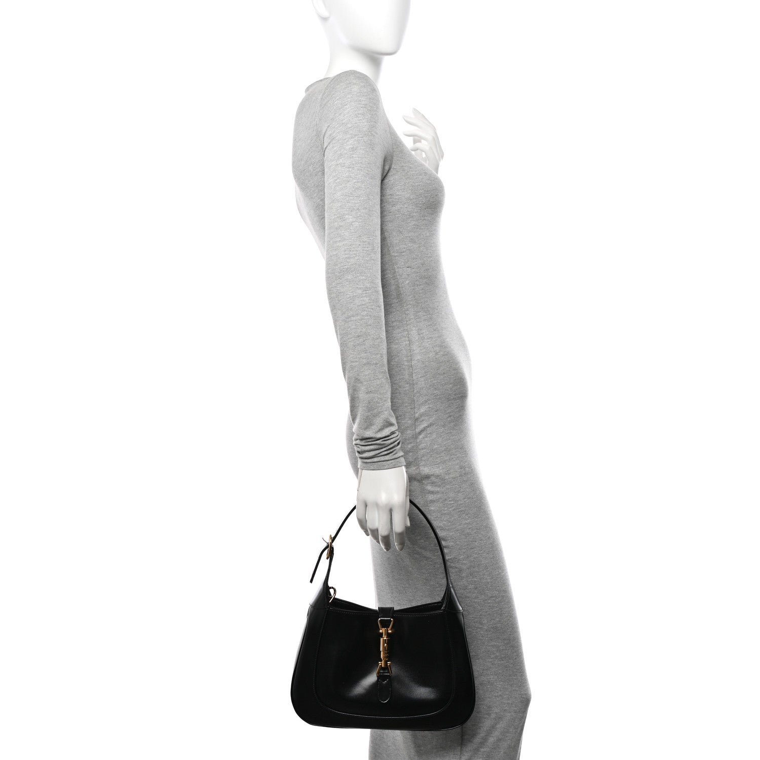 Gucci Boarded Dyana Lux Calfskin Small Jackie 1961 Hobo Black 2 of 11