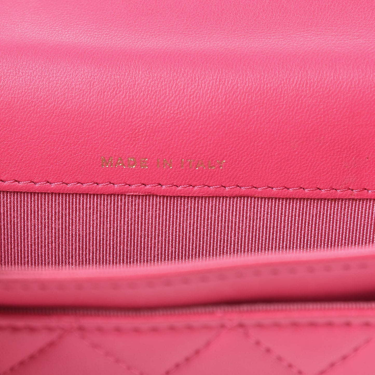 Lambskin Quilted Flap Card Holder Dark Pink