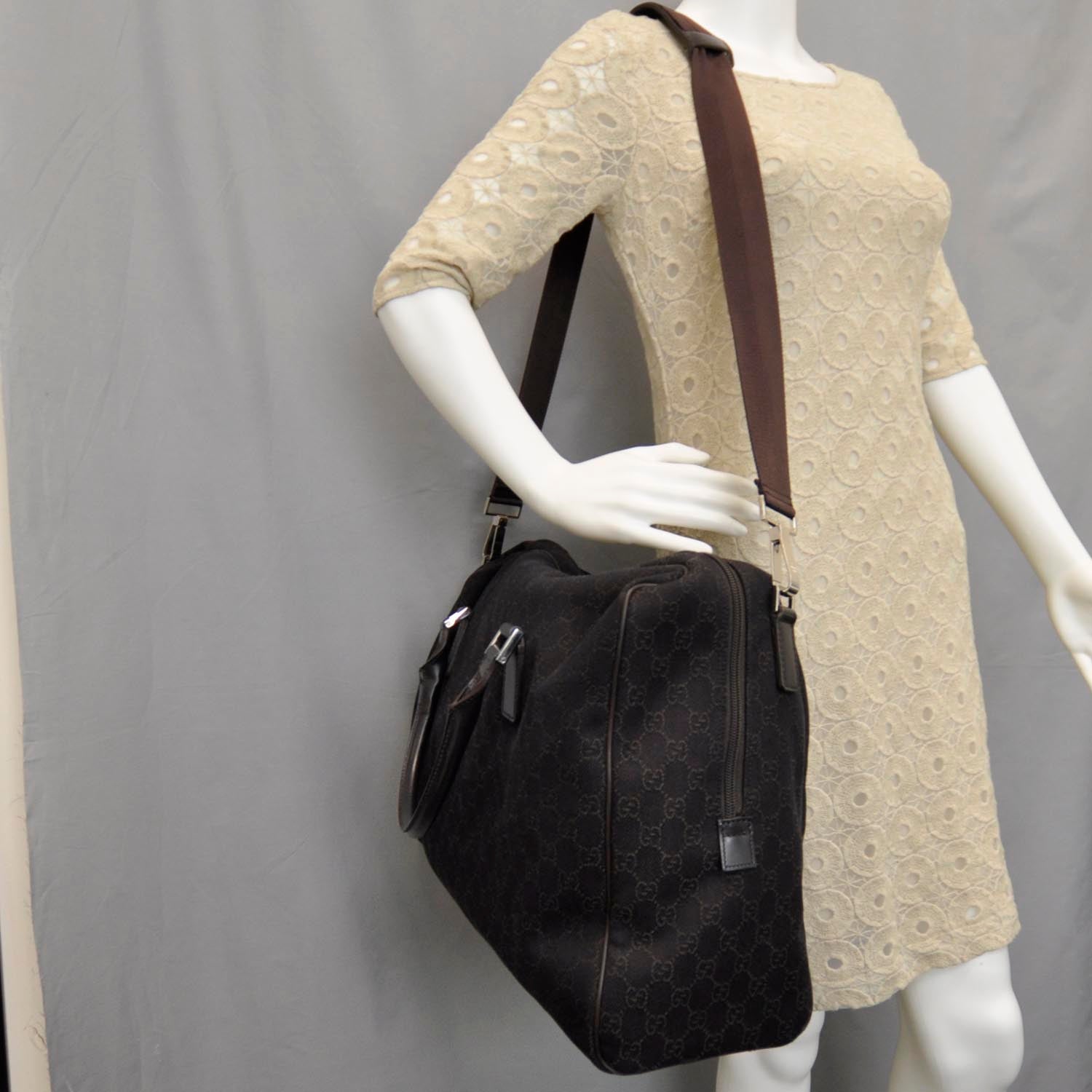 Gucci Monogram Large Duffle Bag Brown 2 of 11