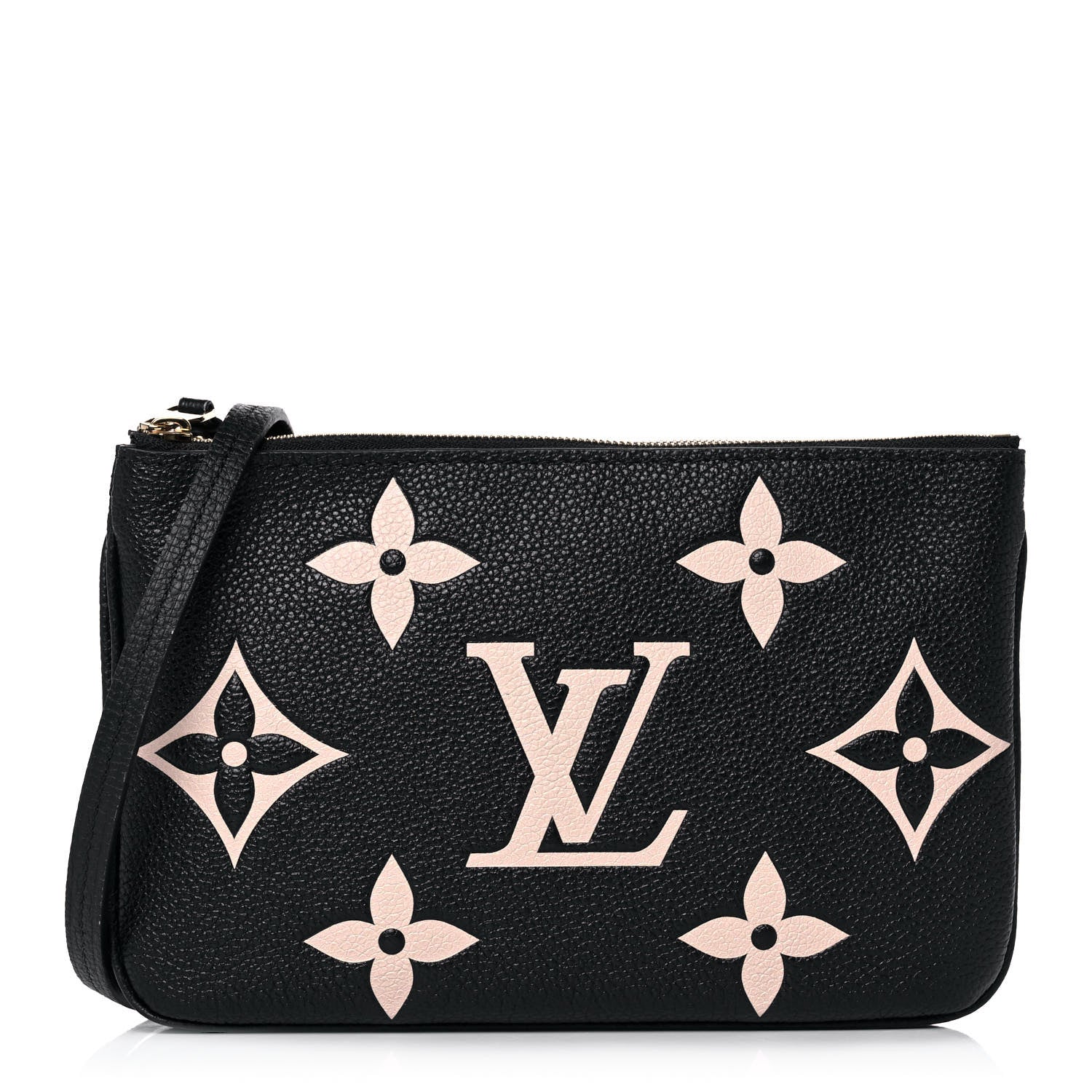 Louis Vuitton Empreinte Monogram Giant Double Zip Pochette Black Cream 1 of 12