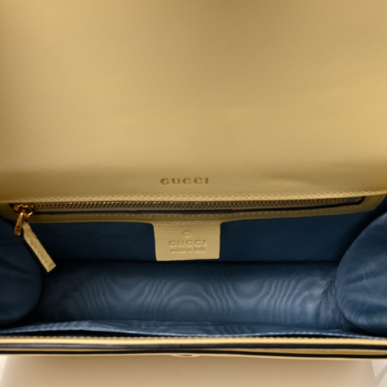 Gucci Textured Calfskin Small Torchon GG Ring Shoulder Bag Butter 4 of 8