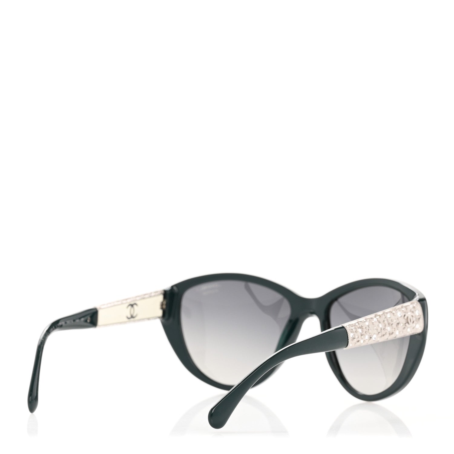 Chanel Crystal Bijoux Polarized Sunglasses 5298-B Green 4 of 8