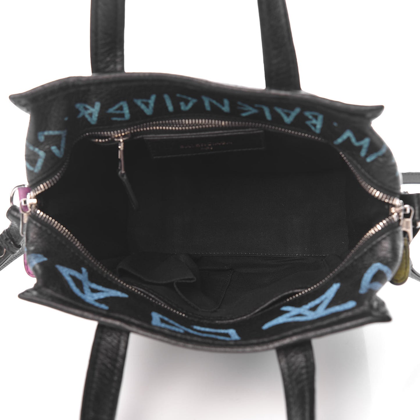 Agneau Arena Graffiti All Over XS Bazar Shopper Tote Black Multicolor