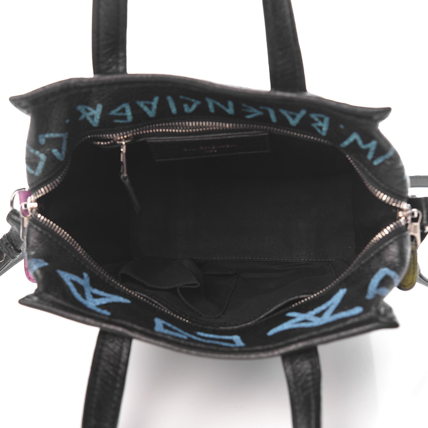 Balenciaga Agneau Arena Graffiti All Over XS Bazar Shopper Tote Black Multicolor 5 of 10