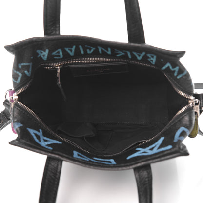 Balenciaga Agneau Arena Graffiti All Over XS Bazar Shopper Tote Black Multicolor 5 of 10