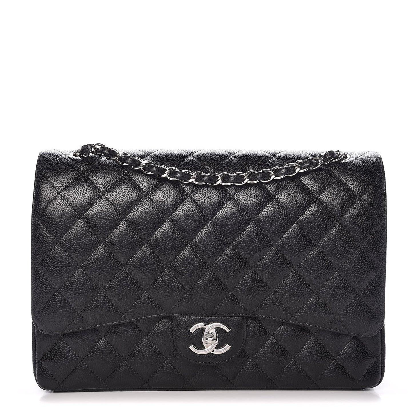 Caviar Quilted Maxi Double Flap Black