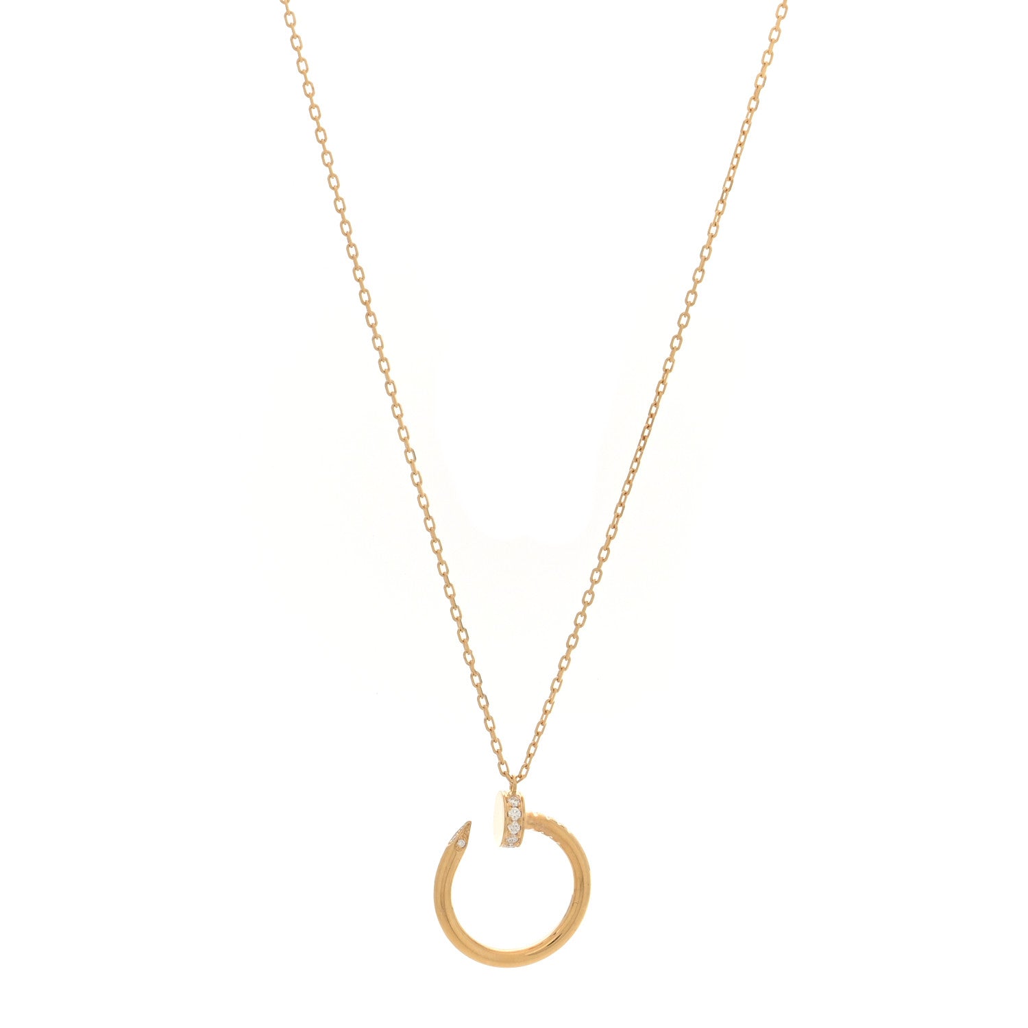 Cartier 18K Yellow Gold Diamond Juste Un Clou Pendant Necklace 1 of 5
